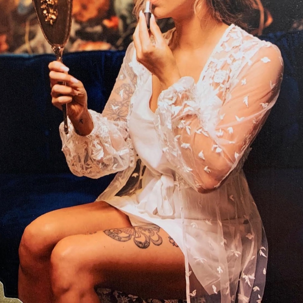 Bridal Lace Maxi Robe with Satin Slip